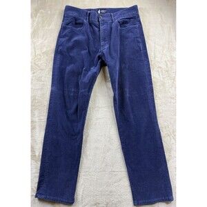 VTG Johnnie-O Mens Blue Corduroy Pants Wales Straight Leg Chinos, 33X32